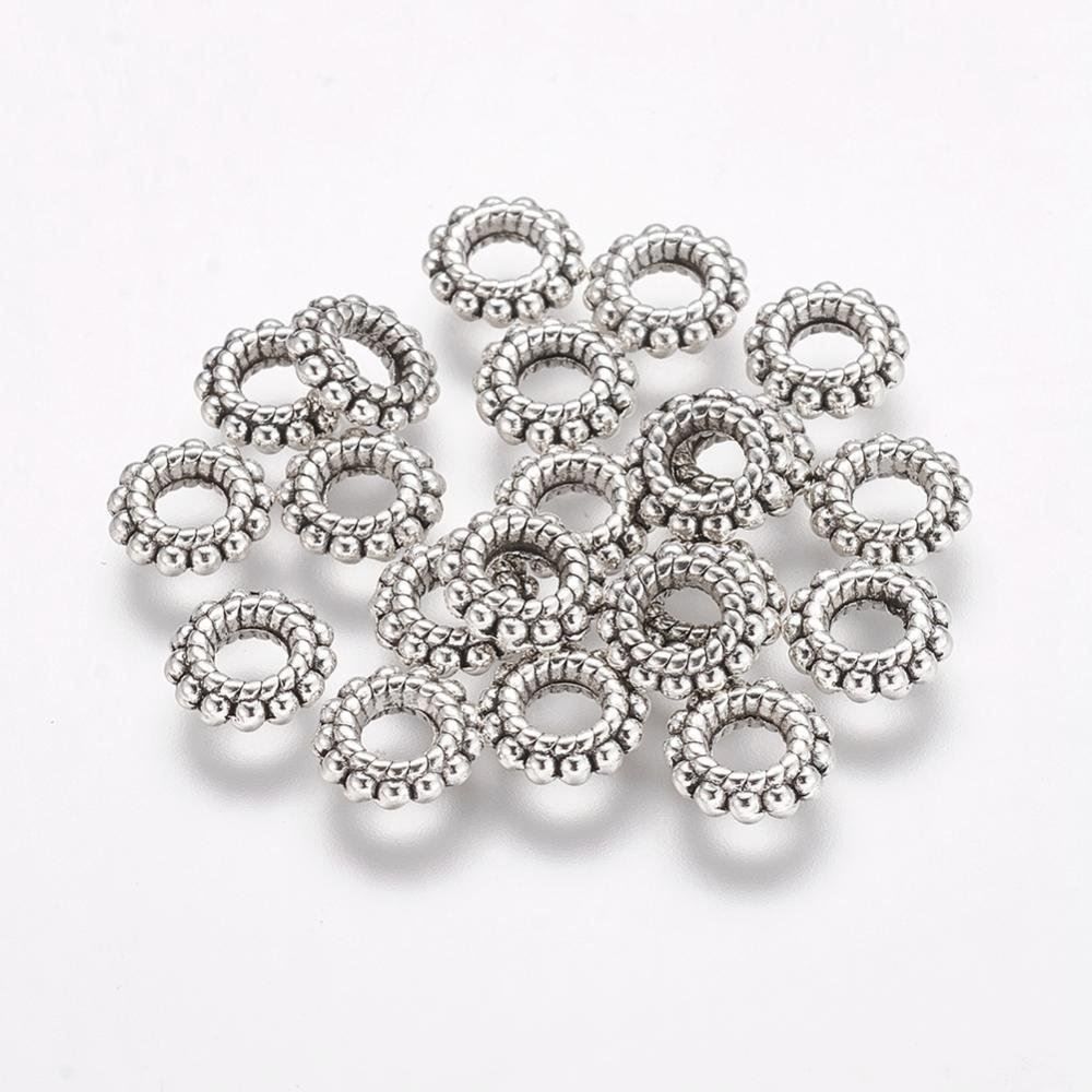 Perle (finte): Schmuckperlen Donut Antik Silber 8x2mm / 100Stück – Nuovo (secondo la descrizione) da Rüegsau venduto da Tausendfreund