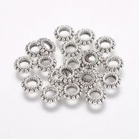 Schmuckperlen Donut Antik Silber 8x2mm / 100Stück