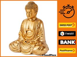 Buddha Statuette in Meditation Vergoldet - Zen und Feng Shui