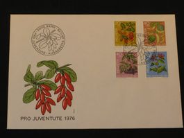 Pro Juventute FDC 1976 Nr. 257 - 260 Heilpflanzen des Waldes