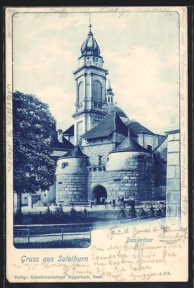 Cartoline postali: AK Solothurn, Partie am Baslerthor, 1899 – Usato da Berlin venduto da bartko-reher