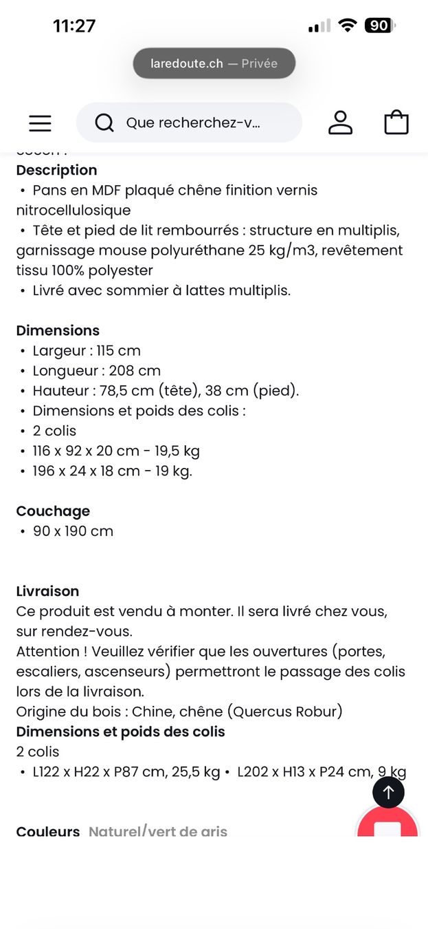 La Redoute Lits: Lit enfant 90x190 – D'occasion à Thierrens par bed_qf79 7