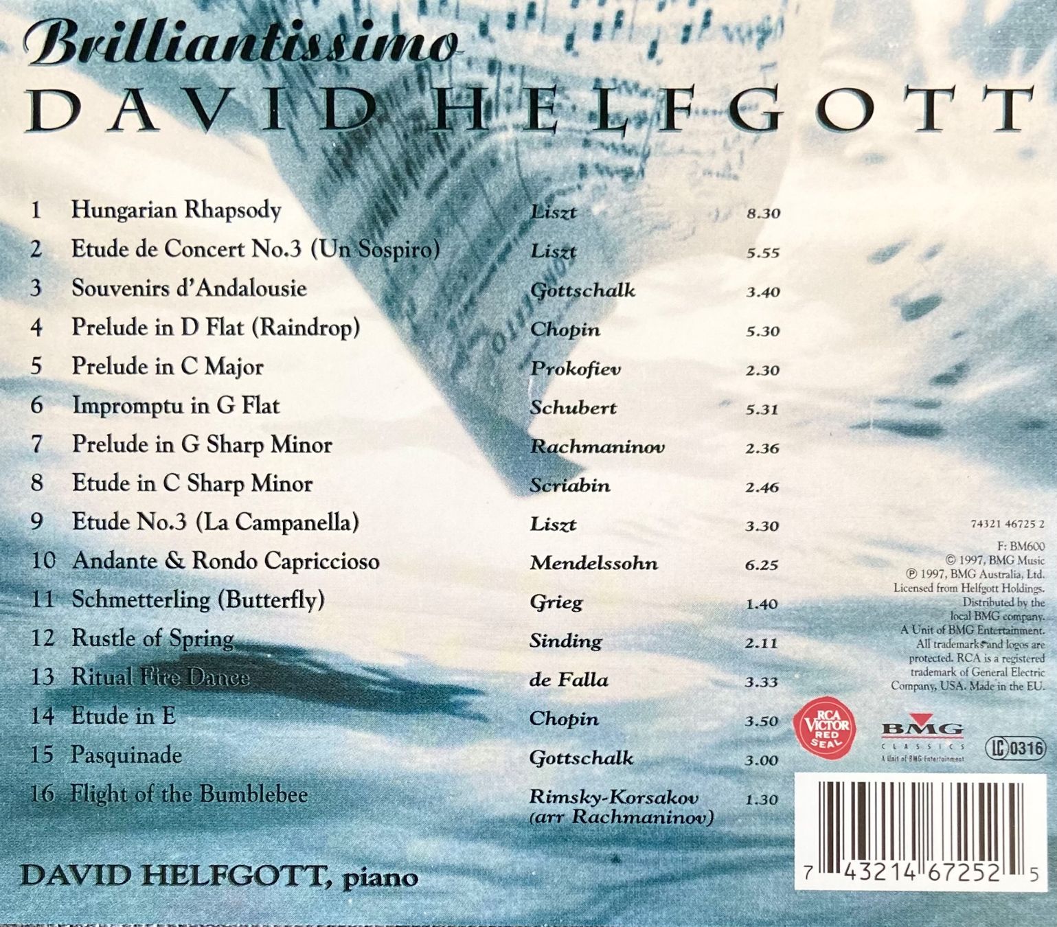 CDs: David Helfgott - Brilliantissimo CD • Liszt • Schubert – Gebraucht aus Luzern von Lycka 1