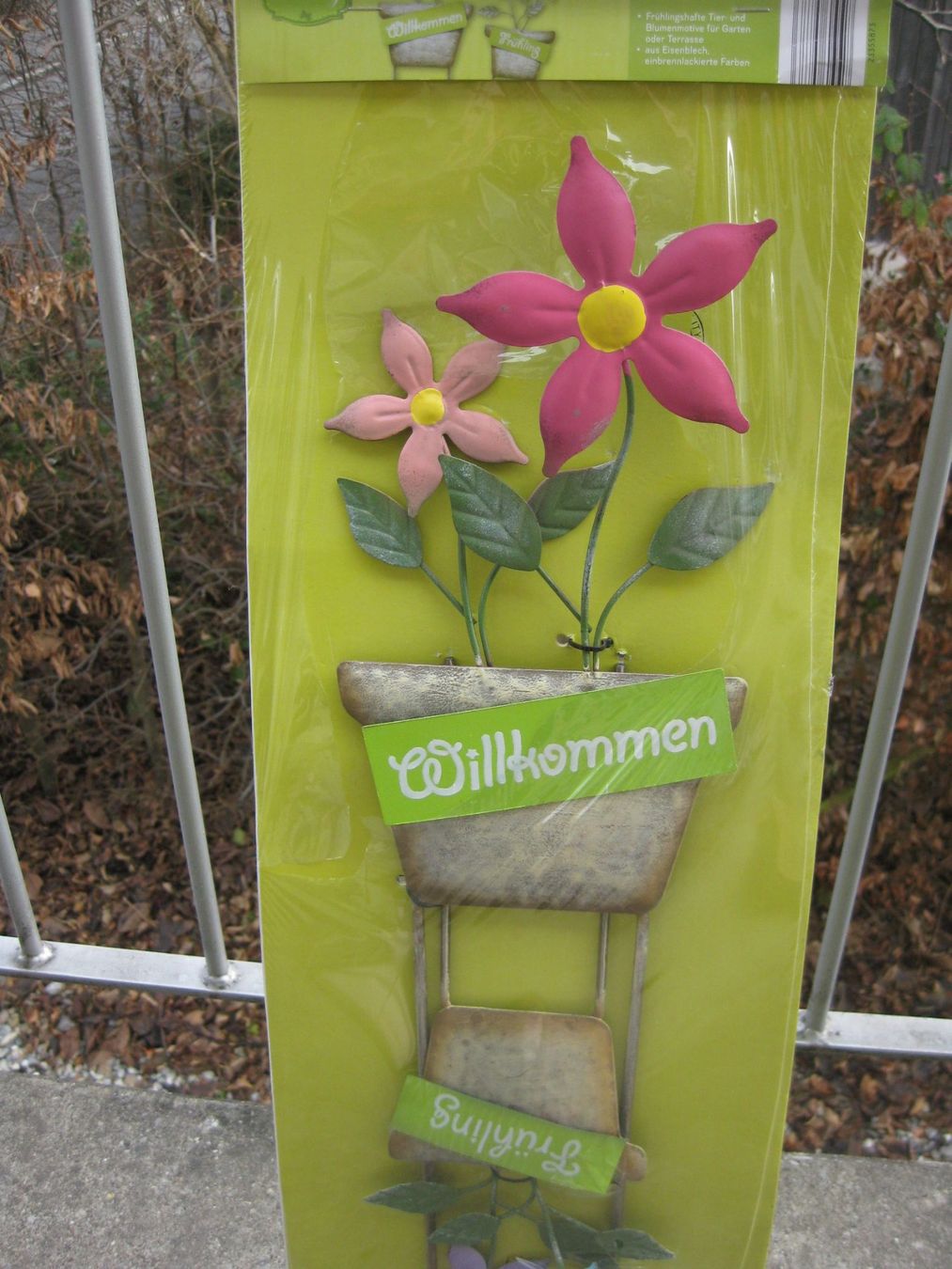 Tutte le decorazioni: Schöne Metall Frühlingseinstecker Willkommen – Nuovo e nell'imballaggio originale da Romanshorn venduto da Wazoohandlung 2