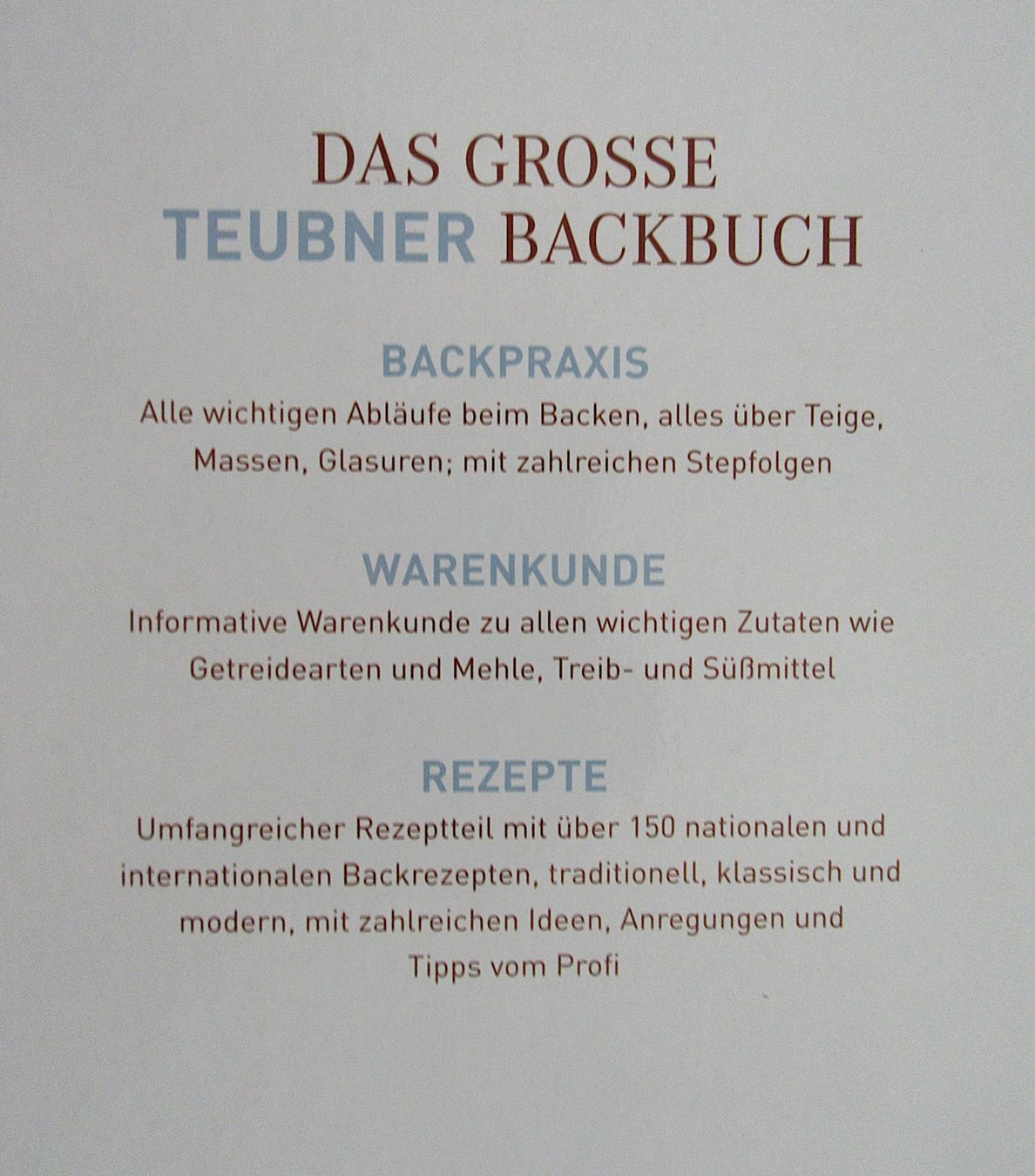 Libri: Das grosse Teubner Backbuch - Süss & Pikant – Usato da Auenstein venduto da Padabimbim 1