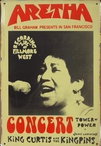 Insegne: Blechschild-ARETHA FRANKLIN FILLMORE – Nuovo e nell'imballaggio originale da Rupperswil venduto da big-one-sale