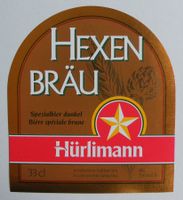 ⚠️ Brauerei HÜRLIMANN Bier Etikette Häxli HEXEN BRÄU 86 ⚠️
