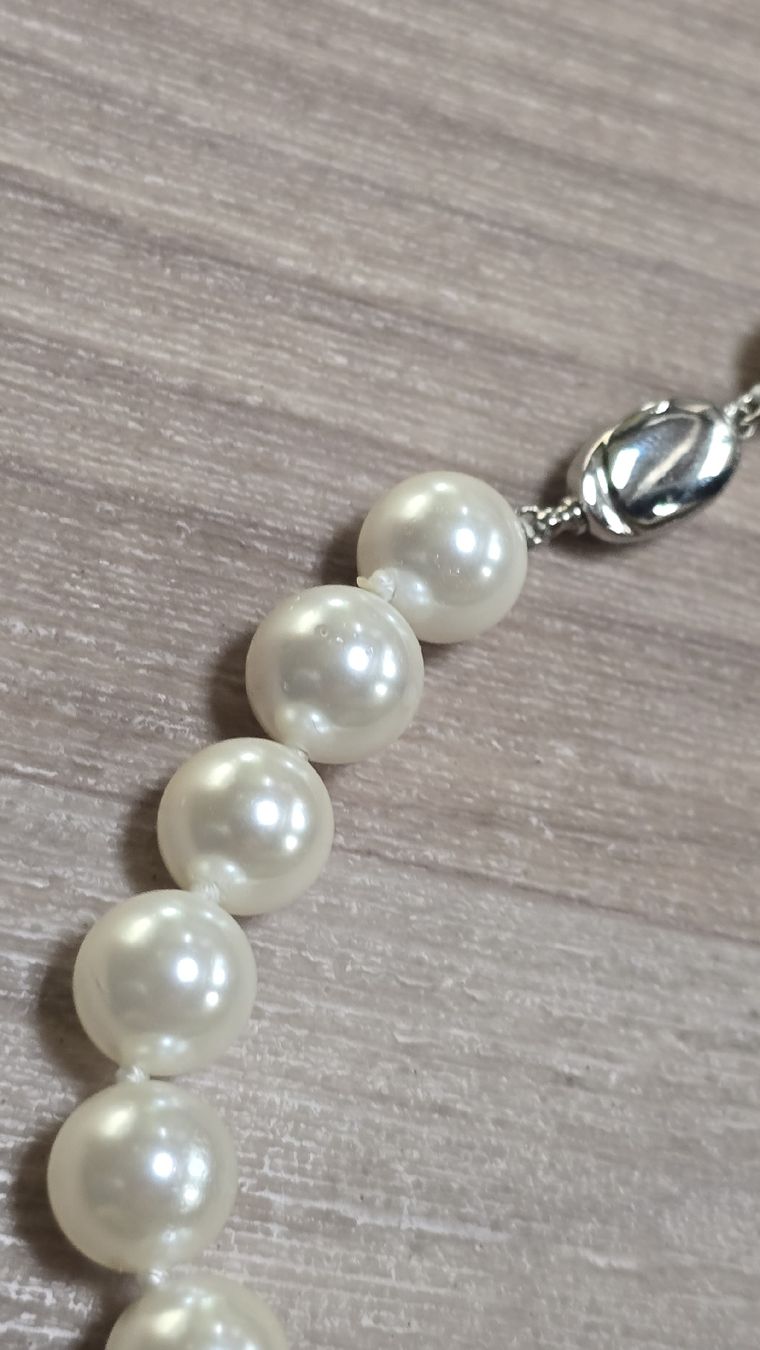 Perlen (unechte): Collier de perles élégant - fermoir argent 0.925 – Gebraucht aus Cressier NE von Oldwatch94 2