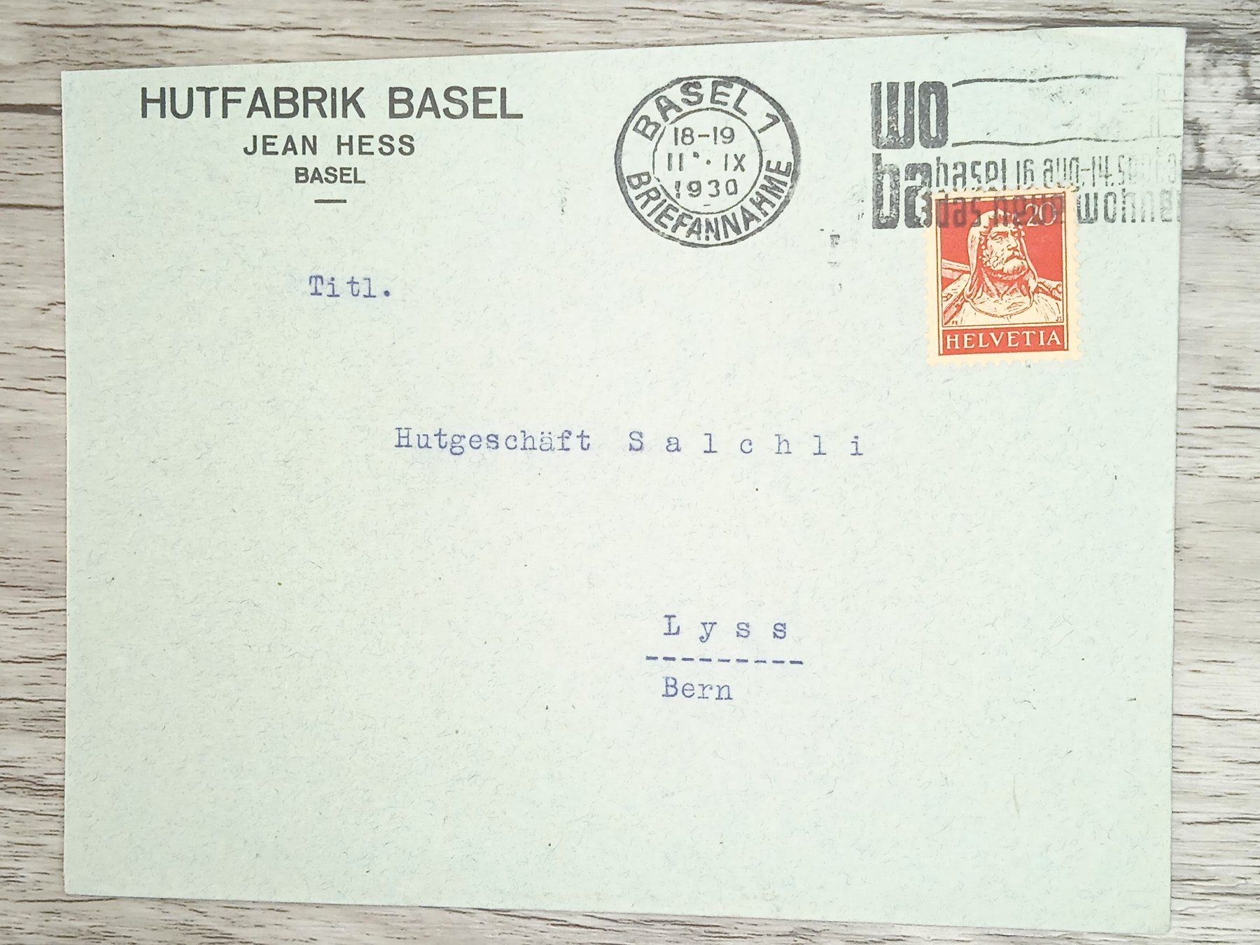 Tutti i francobolli: TR20 Enveloppe + Timbre Suisse 1930 – Usato da Cousset venduto da Patrick_Collections