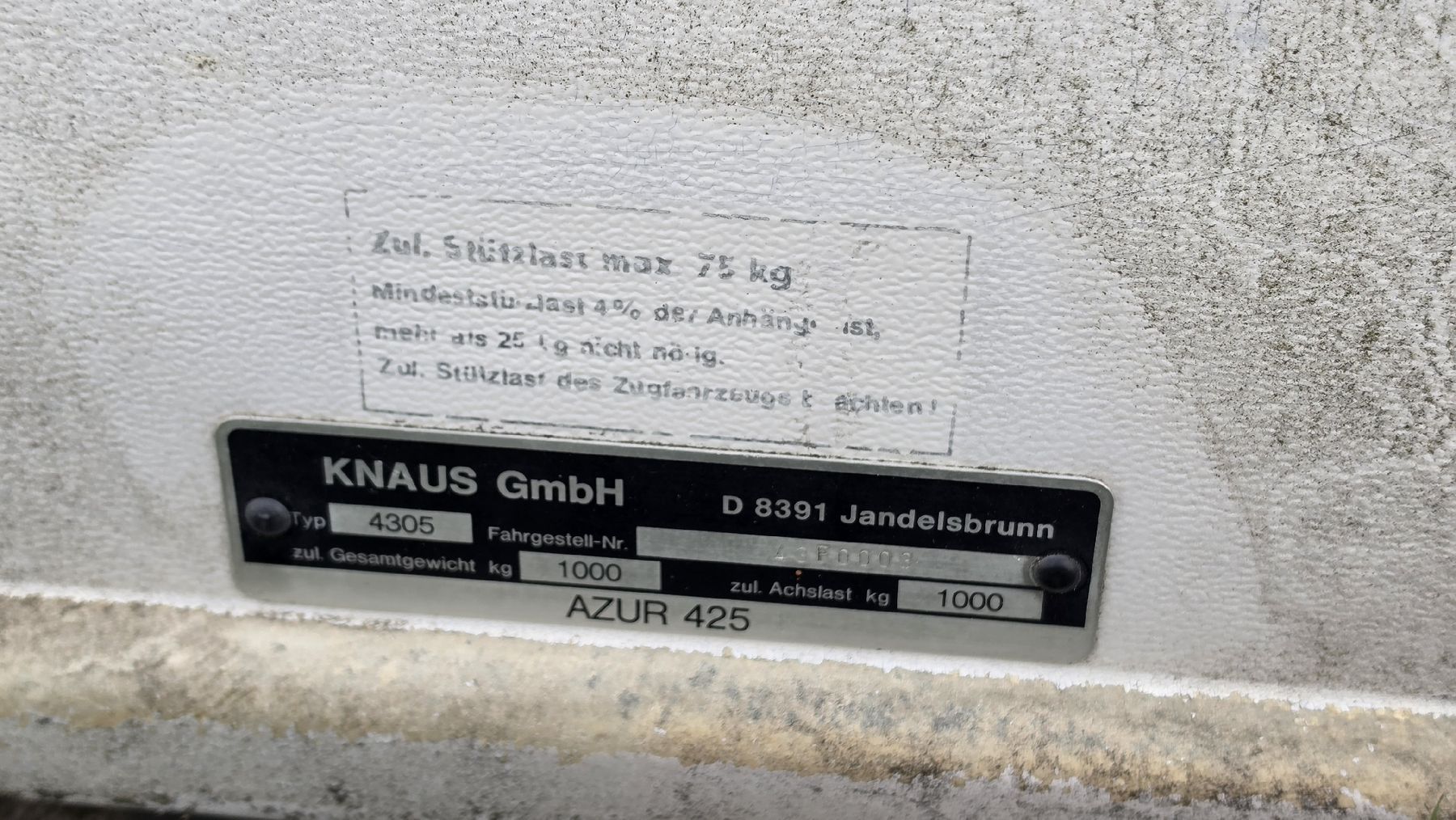 Knaus Veicoli da campeggio: Wohnwagen Knaus Azur 425 – Usato da Glattbrugg venduto da F_J 2