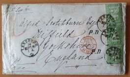 Strubelbrief 3 x 40 Rp. nach England - mit Inhalt