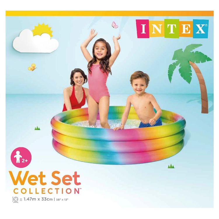 Intex Kinderpool Mit Palmenspray 173x104cm - Aufblasbarer Pool Mit Wasserspritzer