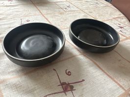 2er Set Müslischalen schwarz mit Rand
