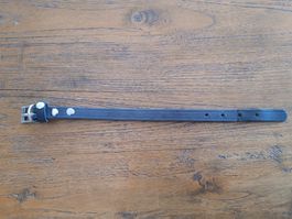Hunde Halsband Echt Leder grau anthrazit