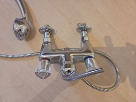 Duscharmatur KWC mit Brause und Schlauch, Chrom, gebraucht