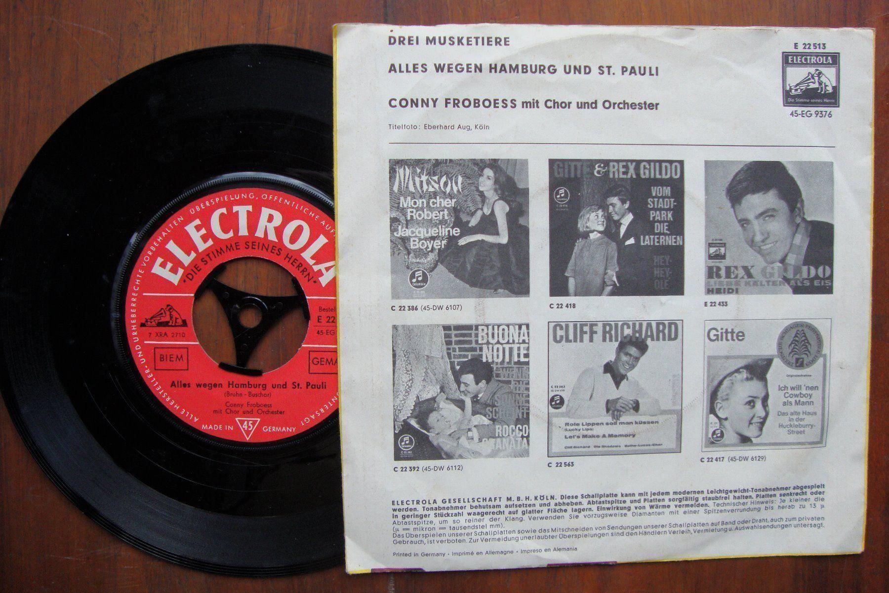 Dischi in vinile: CONNY FROBOESS - DREI MUSKETIERE – Usato da Bern venduto da Uli_10_11 1