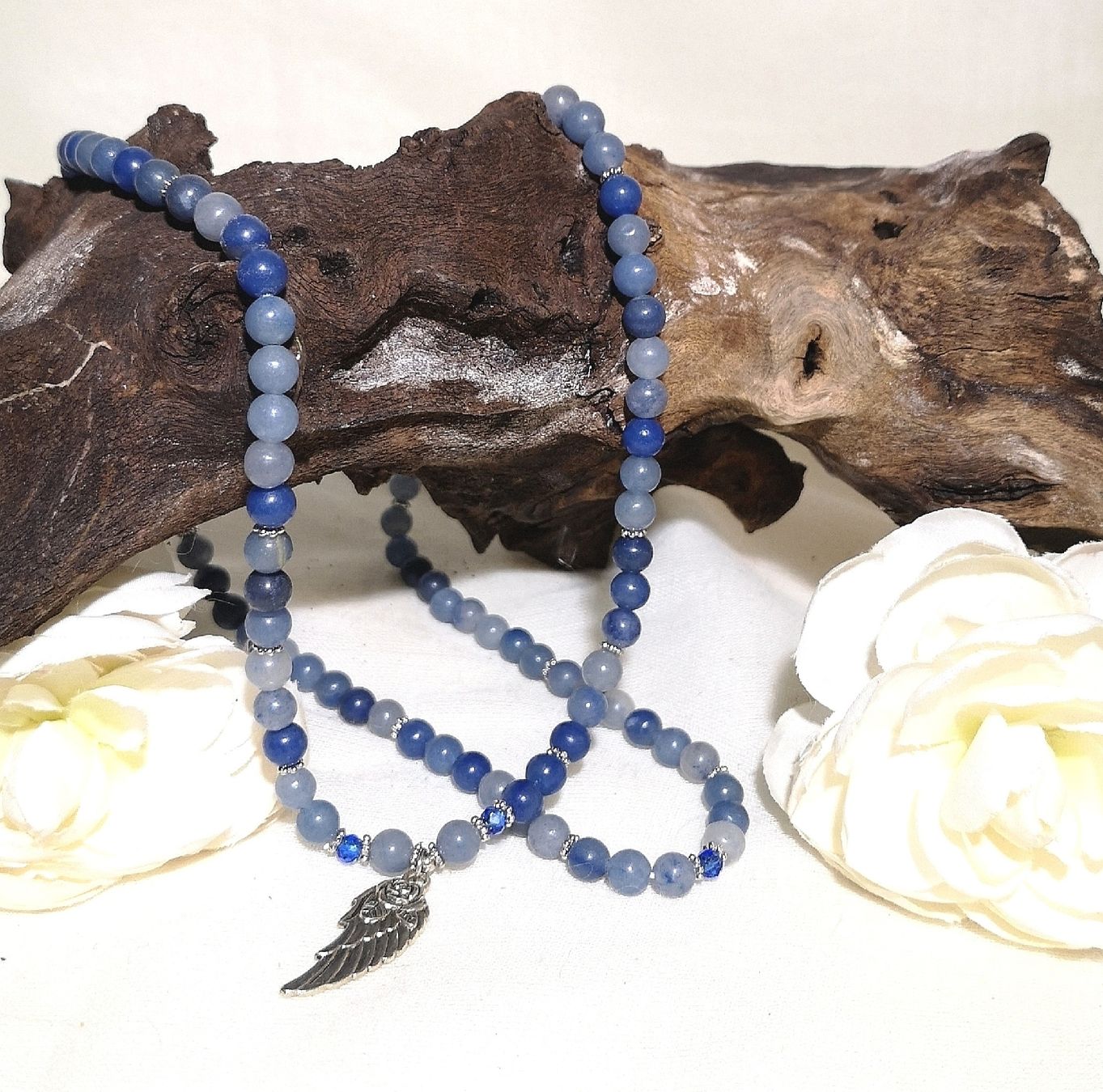 Bracciali & Braccialetti: 108 Mala Angelit Perlen Armk. - Spendenaktion – Nuovo (secondo la descrizione) da Unterkulm venduto da Nachtigall 6