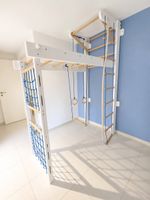 Sprossenwand für Kinder mit Klettergerüst, Schaukel & Zubehö