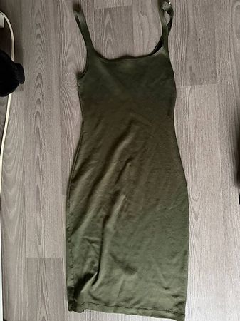 Robe longue moulante kaki