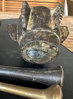 3 antike Mörser mit Stösseln aus Messing