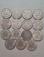 15 X 1 FRANKEN SILBERMÜNZEN 1955 SEHR SELTEN
