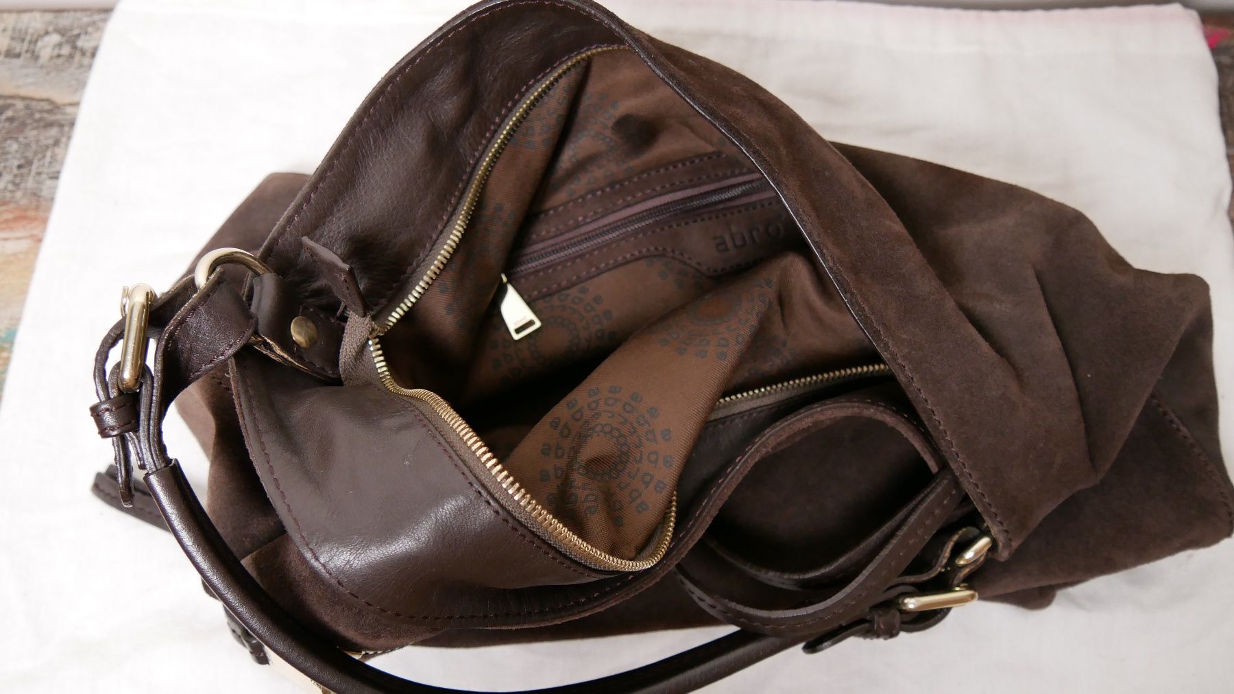 Abro Borse da donna: Abro Wildledertasche braun Shopper weiches Leder echt – Nuovo e nell'imballaggio originale da Zürich venduto da julia_vina 3