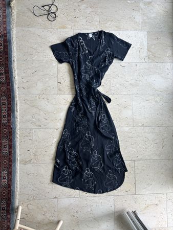 Osei Duro Seidenkleid, Grösse M, Wickelkleid, Schwarz!