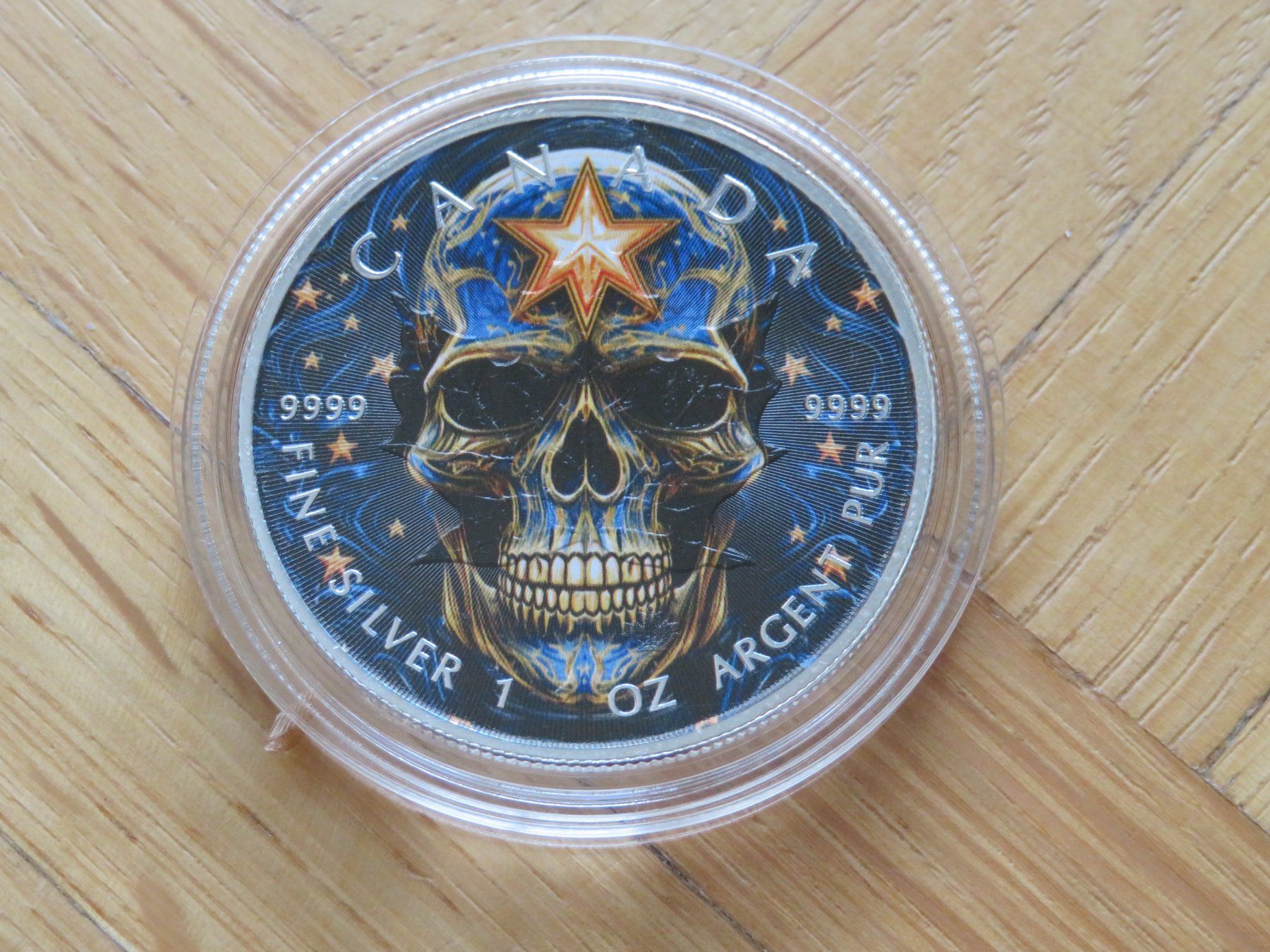 Tutti le monete: Magic Skull 2024 Maple Leaf 1 OZ SILBER -COLOR EDIT – Nuovo (secondo la descrizione) da Wetzikon ZH venduto da Nicki6 3