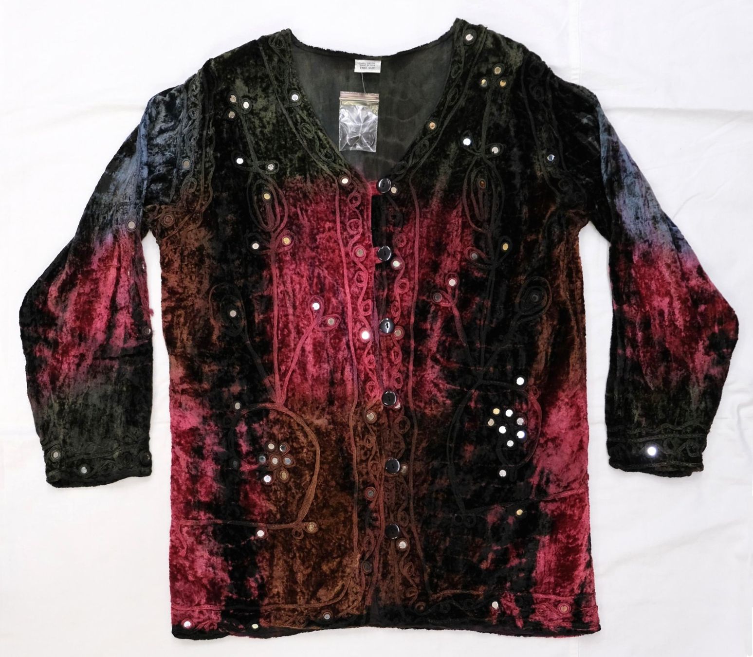Jacken: Hippie Samt Jacke mit Spiegelchen, Grösse XL – Neu (gemäss Beschreibung) aus Zürich von Masala-Oase