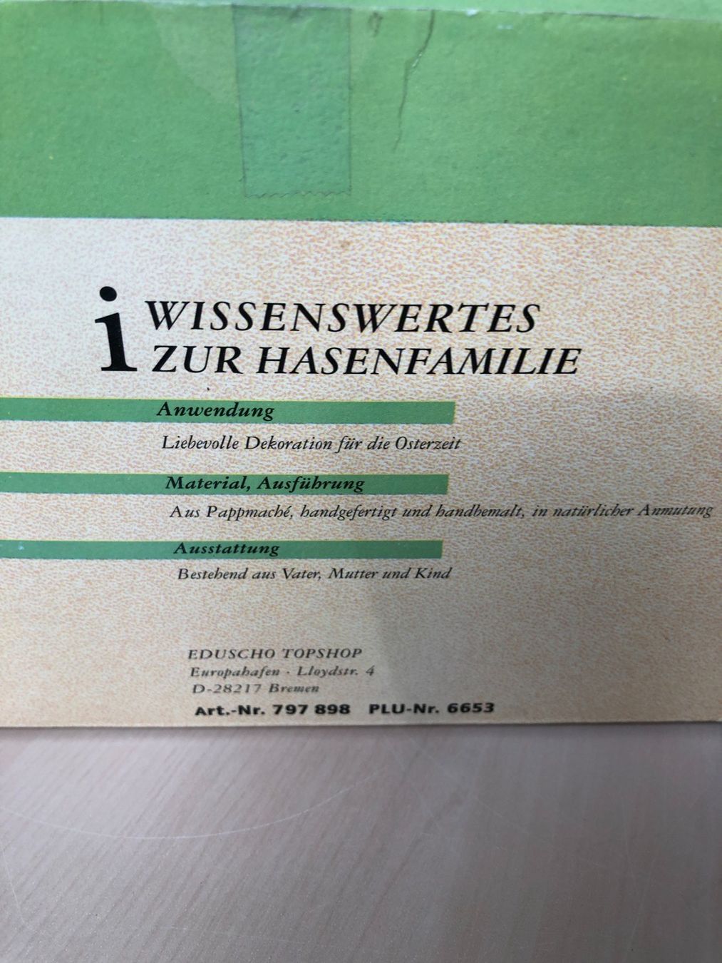 Tutte le decorazioni: Hasenfamile, Handgefertigt & -Bemalt – Nuovo (secondo la descrizione) da Flawil venduto da noplan 3
