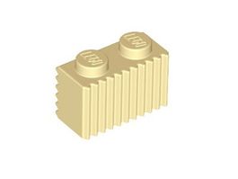 LEGO - 50x Tan Brick Modified 1x2 with Grille - 2877 - NEW