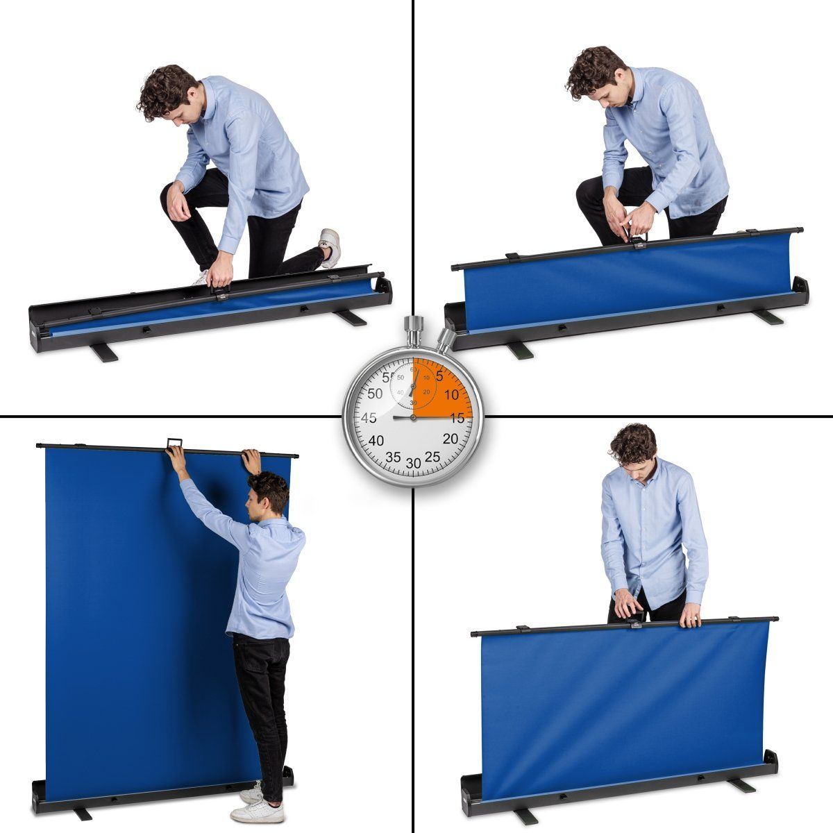 Autres accessoires: Blauer Roll-Up Hintergrund extra gross 155x200cm neu – Neuf avec emballage d'origine à Neuhausen par inf_nxp8 3