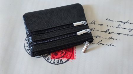 🆕 Mini-Portemonnaie / Kartenetui mit 3 Reissverschlüssen