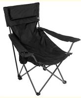 2 x Campingstuhl, "Deluxe", schwarz, Rücken- u. Armlehne