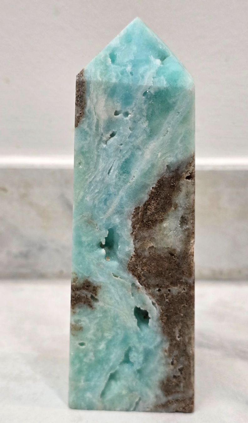 Minerali & Pietre curative: Hemimorphit Obelisk mit Druse 340g – Nuovo e nell'imballaggio originale da Matzingen venduto da Shay_Crystalz