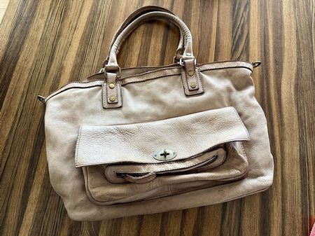 Vintage Ledertasche beige