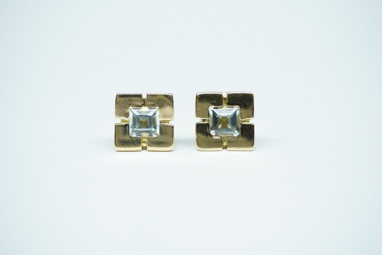 Orecchini pendenti & Orecchini a lobo: Ohrstecker 14k Gelbgold mit Aquamarin – Usato da Bülach venduto da Re-Jewelled 1