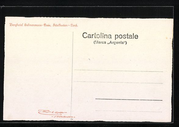 Cartoline postali: Adelboden-Lenk, Berghotel Hahnenmoos-Pas – Usato da Berlin venduto da bartko-reher 1