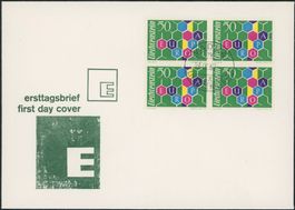1960 Europa - "Wabe" - Viererblock - Ersttagsbrief FDC U4 ET