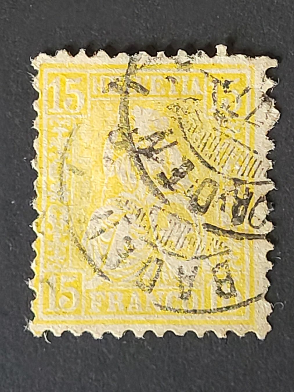 Tutti i francobolli: 1877, Sitzende Helvetia Nr.39 mit "Doppelstempel" – Usato da stäfa venduto da brandy66