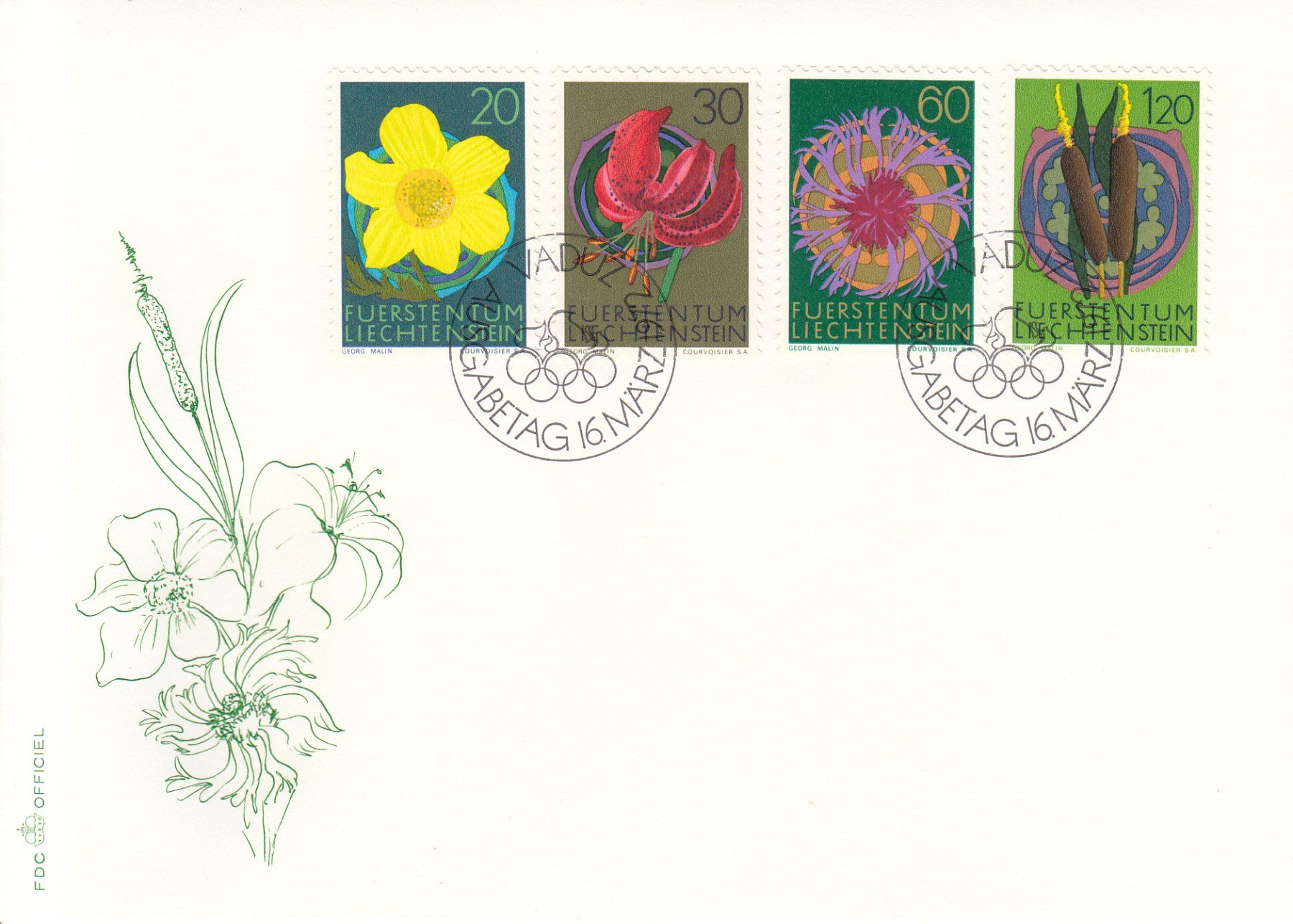 Alle Briefmarken: LBK 493 - 496 FDC – Gebraucht aus Bürglen TG von StampGraf