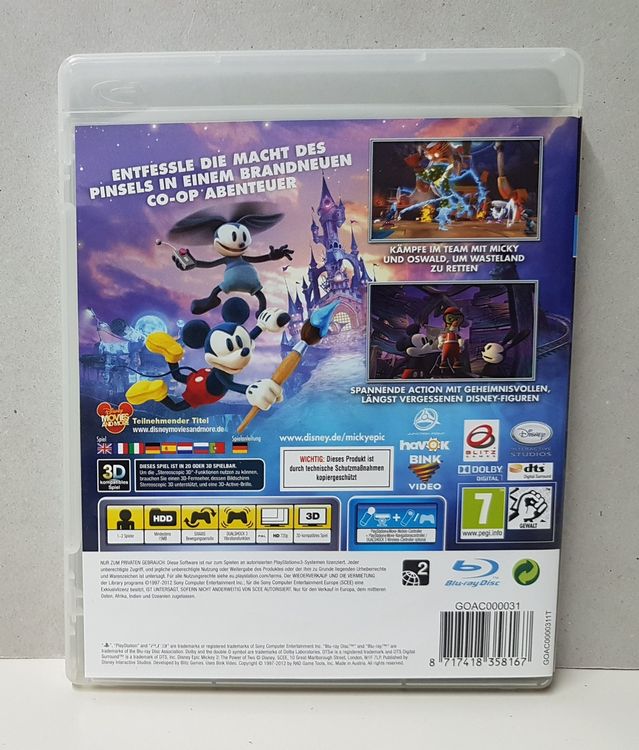 Sony PS 3 Mickey Epic 2 die Macht der zwei (Gebraucht) in Schüpfheim ...