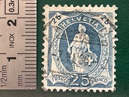 Alte Briefmarke Schweiz Helvetia 25 Rappen