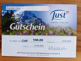 Just Gutschein 100 CHF