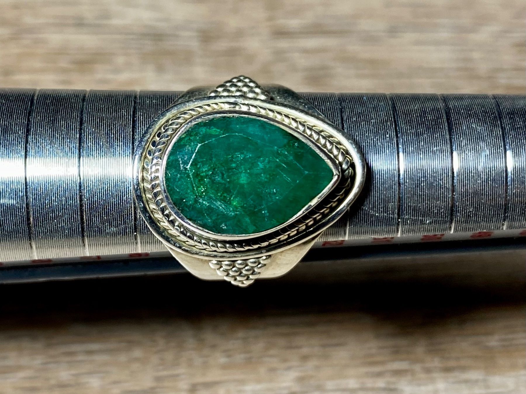 Anelli: Orientalischer Silber 925 Ring mit natürlichem Smaragd – Nuovo e nell'imballaggio originale da Laax venduto da Kiki_Kingdom3 2