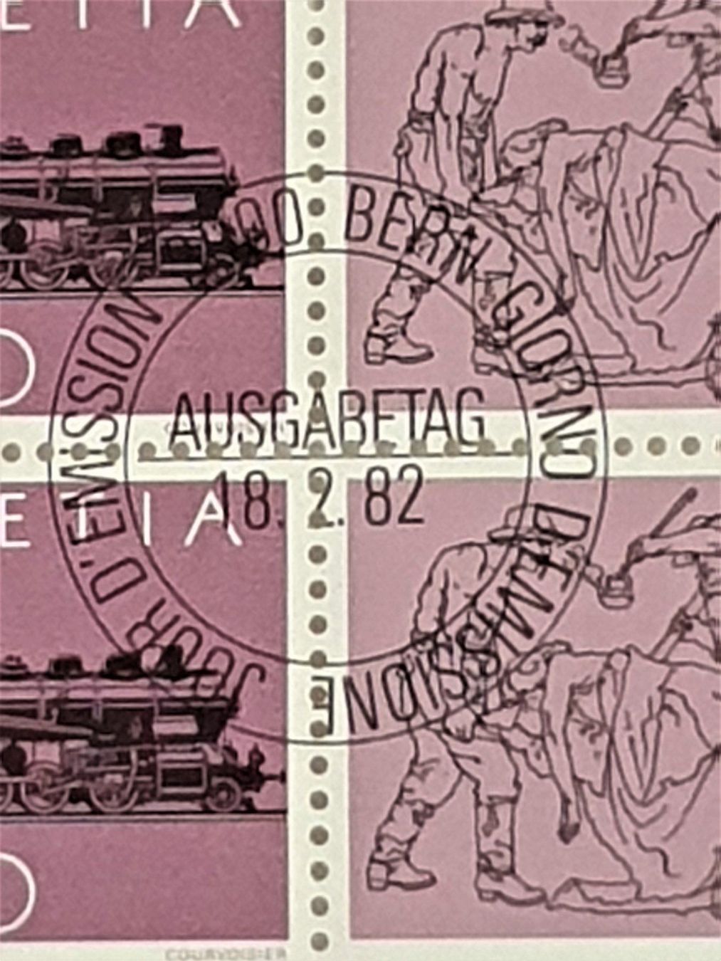 Alle Briefmarken: (152) 100 Jahre Gotthard-Bahn 1982 - ET – Gebraucht aus Schwarzhäusern von Inot3 4