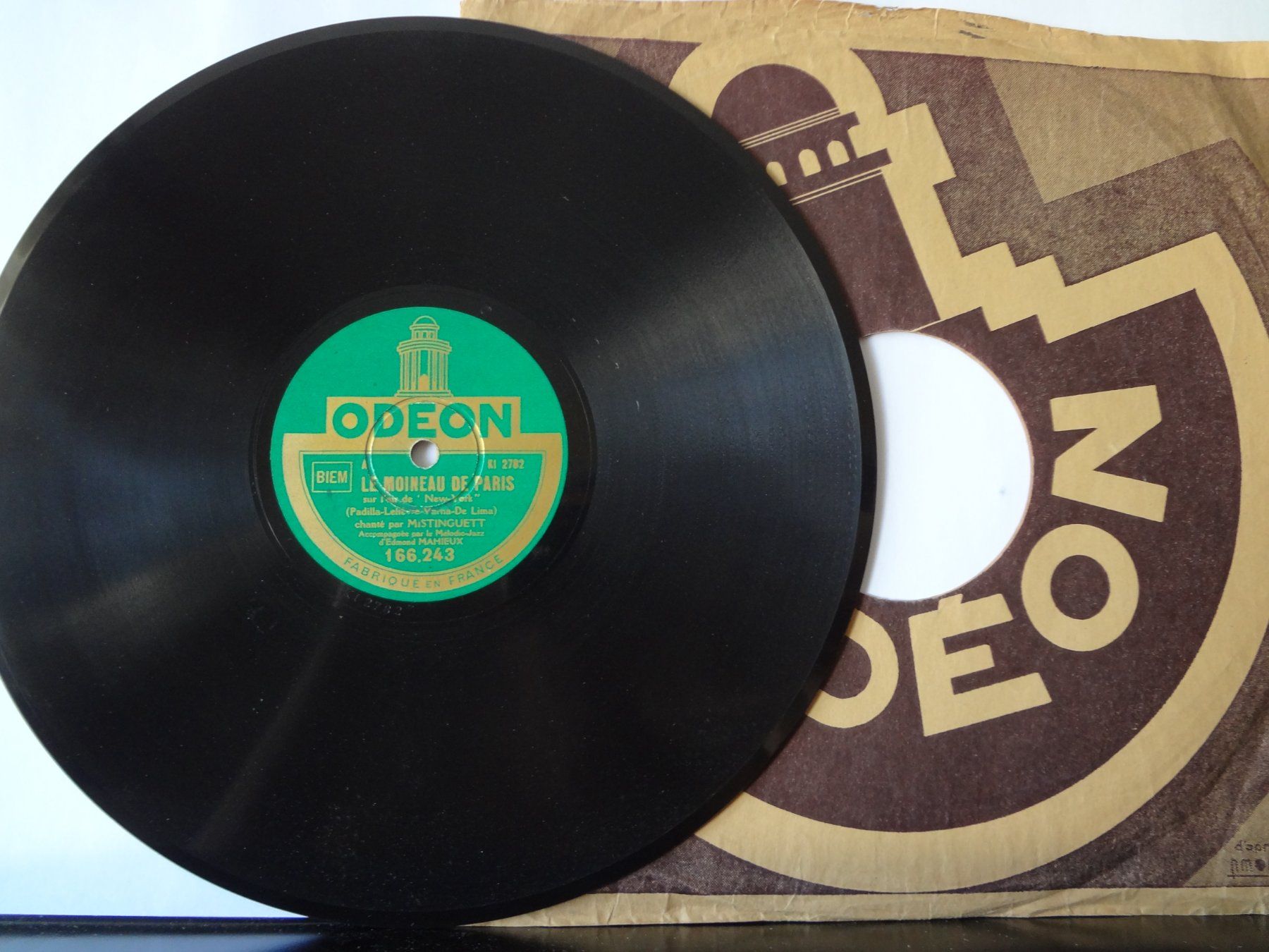 Dischi in vinile: Disque 78 tours aiguille Odéon Mistinguett 166.243 – Usato da Aigle venduto da Robflac55 2