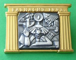 Basel Fasnachtsplakette Gold 1993 mit Nadel