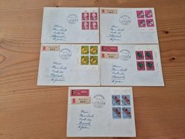 CH-PJ Briefe 4-er Blöcke STempel Mariastein gem.Bilder