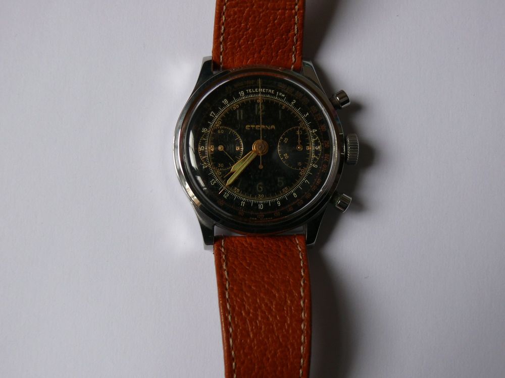 Mouvement De Montre Mécanique Eterna Chronographe Calibre 703 (Valjoux 22) - Balancier Libre - Occasion Pour Réparation